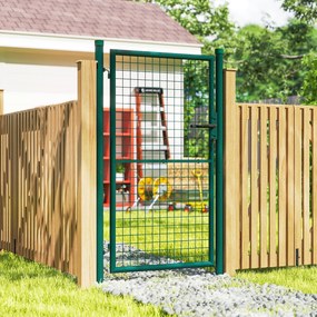 Outsunny Poartă de Grădină din Oțel 97x200 cm, Poartă cu Încuietoare, 3 Chei, Mâner și 2 Stâlpi | Aosom Romania