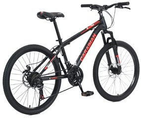 Bicicleta Caraiman, roti 27.5 inch, cadru otel, frane pe disc, negru cu rosu, BC95