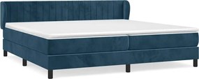 vidaXL Pat box spring cu saltea, albastru închis, 200x200 cm, catifea