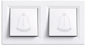 Întrerupător cu clopot dublu Nova 101N cu cadru alb