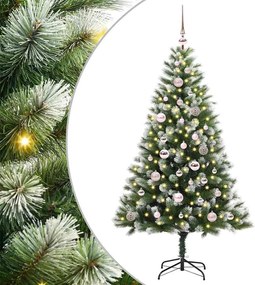 vidaXL Brad de Crăciun artificial cu articulații și zăpadă înghețată