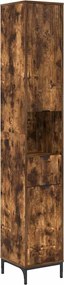 vidaXL Dulap de Baie cu sertar Stejar fumuriu 31,5 x 33 x 190 cm