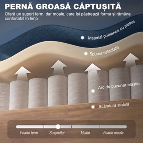 HOMCOM Scaun Decorativ Capitonat cu Spatar Inalt, Cotiere Rotunjite Captusite și Sezut cu Captuseala Groasa, Albastru | Aosom Romania