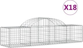 vidaXL Coșuri gabion arcuite 18 buc., 200x50x40/60 cm, fier galvanizat
