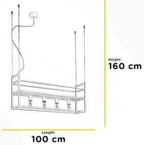 Lustră pe cablu ONLI JEFFER 4xE27/22W/230V alb
