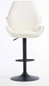 HR350W Scaun Crem din Boucle Bază Neagră
