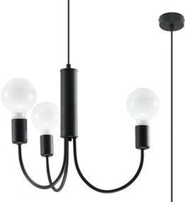 Sollux Lighting Piccolo lampă suspendată 3x60 W negru SL.0856