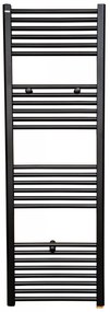 Radiator baie (calorifer) portprosop Thermoynd, 500 x 1500 mm, negru mat, drept, accesorii incluse