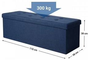 Bancheta Dormitor cu Spatiu de Depozitare, Albastru Marin, MDF