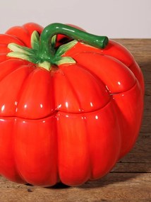Bol de supa, cu capac, din ceramica, D19cm, Tomato