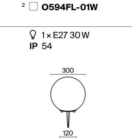 Corp de iluminat ambiental exterior IP54 Erda diametru 30cm