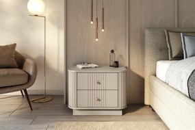Set de noptiere Vesper 56 cm cu mânere aurii - culoare cașmir