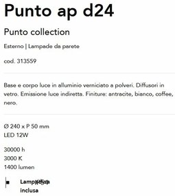 Aplica LED iluminat exterior ambiental Punto ap d24 alba