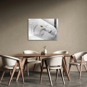 Tablou pe sticlă - Buddha alb (70x50 cm)