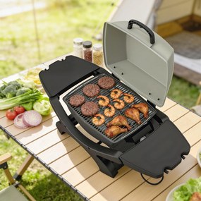Outsunny barbecue electric 2300W, portabil de masă cu rafturi laterale, culoare negru. | Aosom Romania