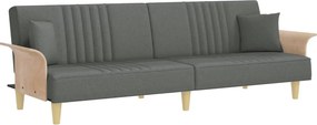 vidaXL Canapea extensibilă cu cotiere, gri închis, textil