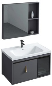 Set mobilier de baie cu lavoar Paris 60cm Grey