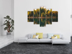 Tablou cu lac de pădure (150x105 cm)