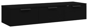 Dulap de perete, negru, 102x30x20 cm, lemn prelucrat