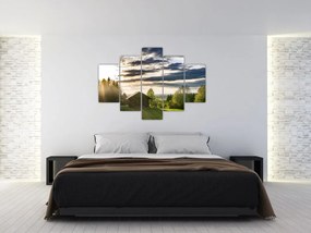 Tablou cabana în pădure (150x105 cm)