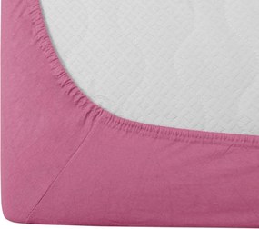 Cearsaf din bumbac cu elastic STANDARD 90 x 200 cm roz