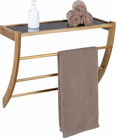 Wenko Raftier de baie cu bară din salcâm FONDI