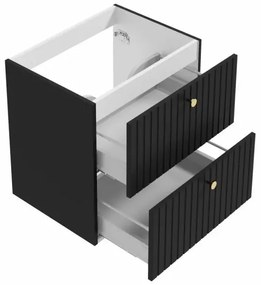 Dulap baie suspendat 60 cm pentru lavoar, negru mat, Defra Fuego 60 cm