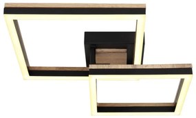 Plafoniera LED design industrial Beatrix negru, maro 49x38cm