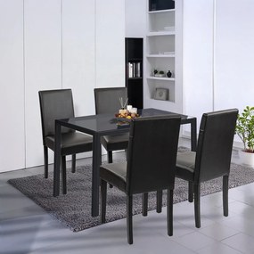 Set de masă Karen 4+1 negru-negru