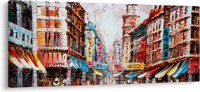 Tablou - Hong Kong, pictură în ulei (120x50 cm)