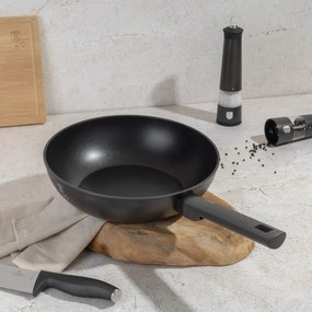 Tigaie wok cu capac 28 cm Anthracite  Berlinger Haus - BH 8123