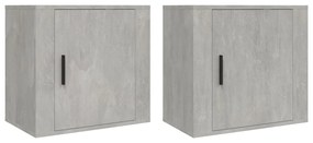 816873 vidaXL Noptiere de perete, 2 buc., gri beton, 50x30x47 cm