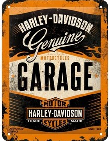 Placă metalică Harley Davidson - Garage, (15 x 20 cm)