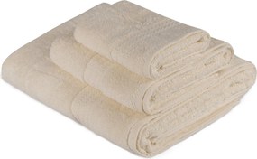 Set 3 prosoape baie RAINBOW, crem, bumbac