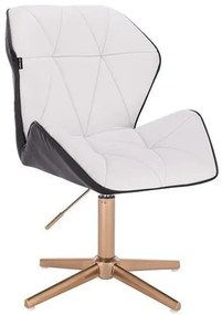 HR212CROSS SCAUN ALB ȘI NEGRU BAZĂ AURIE