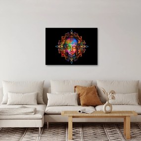 Tablou - Bustul lui Buddha în culori neon (70x50 cm)