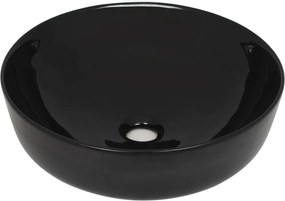 vidaXL Chiuvetă din ceramică, rotundă, 41,5 x 13,5 cm, negru