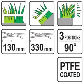 Foarfece de iarbă 330 mm 3 poziții (90 °)