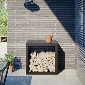 vidaXL Rastel pentru lemne de foc, negru, 60x40x60 cm, oțel