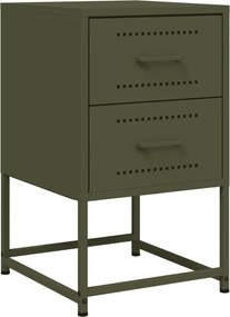 vidaXL Noptieră, verde olive, 36x39x60,5 cm, oțel
