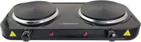 Plita electrica dubla Esperanza EKH010K, 2x1000W, 15.5 cm, 5 trepte, Strat antiaderent, Negru