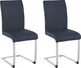 Set 2 scaune Charissa albastru inchis stofa 44/54,5/94 cm