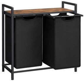 Coș pentru rufe REX, maro/negru