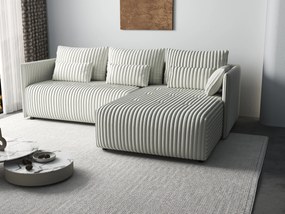 Colțar extensibil dumonde cu ladă de depozitare si sezut confortabil din spuma high-density, Malta Ambience White II 235x185 cm