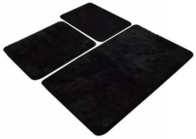 Set 3 Covorase de Baie Havai, Acrilic, Negru