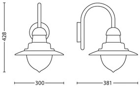 Philips 01652/52/16 - Corp de iluminat perete exterior MYGARDEN RAINDROP 1xE27/53W