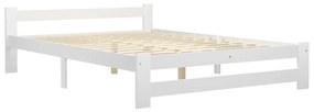 Cadru de pat, alb, 120 x 200 cm, lemn masiv de pin