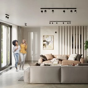 Spot NERO 4xGU10/40W/230V negru/crom lucios Sollux SL.1067