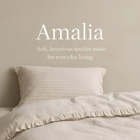 Lenjerie de pat bej din bumbac ranforcé pentru pat dublu, extinsă 240x220 cm Amalia Striped – Mila Home Luxury