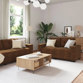 vidaXL Set canapea, 2 piese, perne maro, piele ecologică